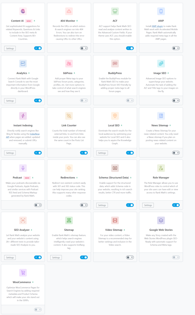 Rank math dashboard 